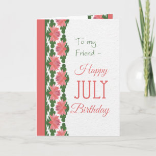 July Birthday Card for a Friend, Water Lilies