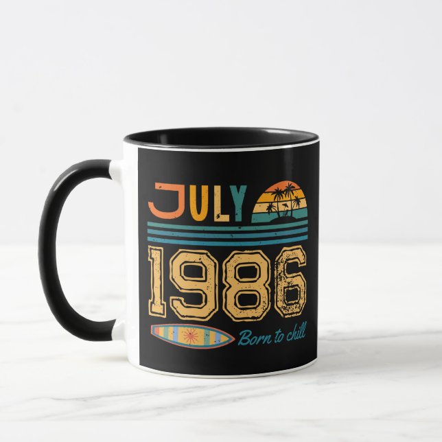 July  Birthday Custom Year  Mug (Left)