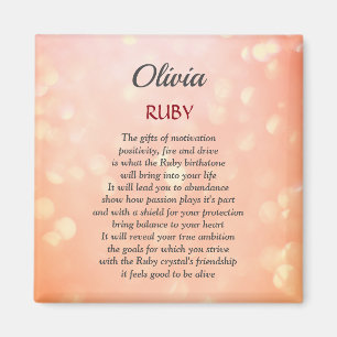 July Birthstone Ruby design Magnet