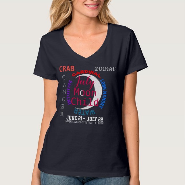 July Cancer Zodiac T-Shirt (Front)
