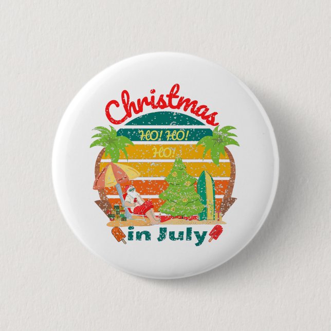 july christmas/christmas in july 6 cm round badge (Front)