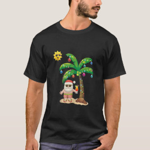 July Christmas Palm Tree Mid Year Santa Claus Beac T-Shirt
