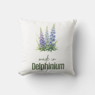 July Delphinium Birth Flower Flat Thank You  Cushion