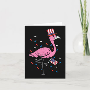 July Flamingo Us Flag Bird Patriotic Women Girls K Card