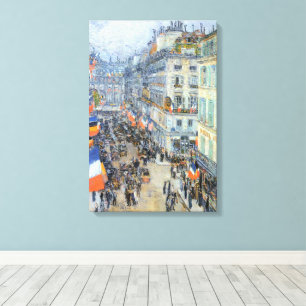 July Fourteenth, Rue Daunou by Childe Hassam Canvas Print