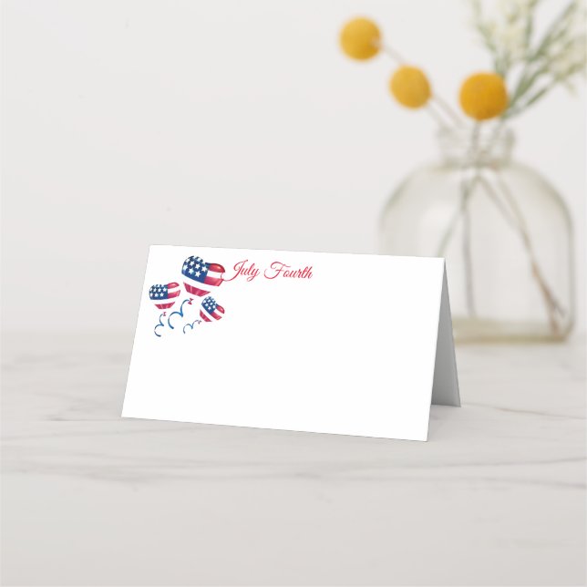 July Fourth Party Name Place Card (Front)