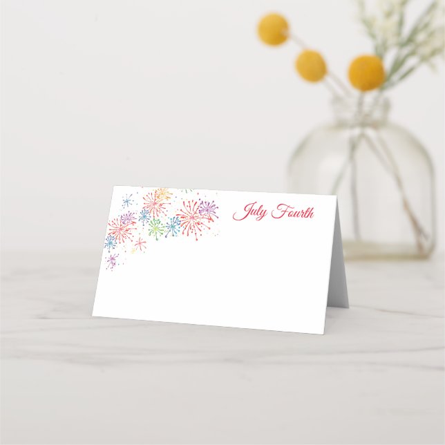 July Fourth Party Name Place Card (Front)