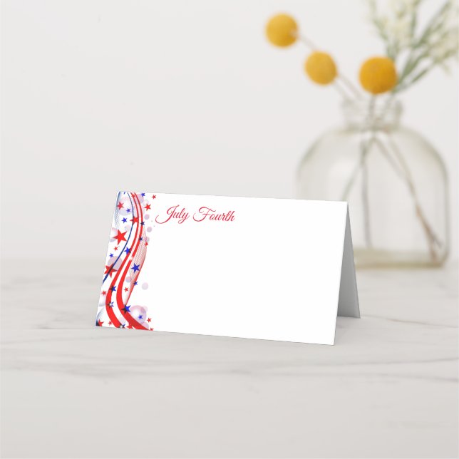 July Fourth Party Name Place Card (Front)