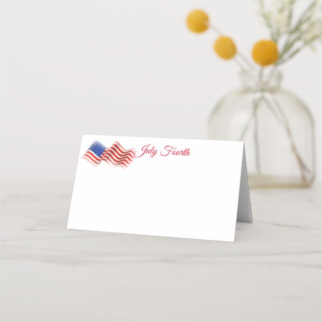 July Fourth Party Name Place Card (Front)