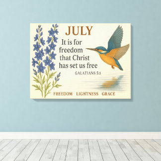 July Freedom Inspirational Hummingbird Canvas Print