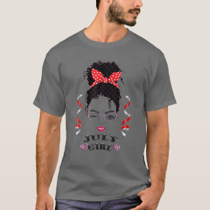 July Girl Wink Eyes Messy Hair T-Shirt