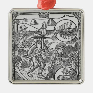 July, haymaking, Cancer Metal Tree Decoration
