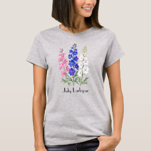 July Larkspur Flowers T-Shirt