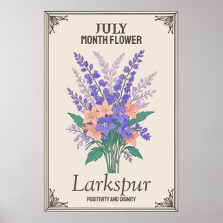 July month flower poster