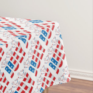 July Party Month American Stars and Stripes Tablecloth