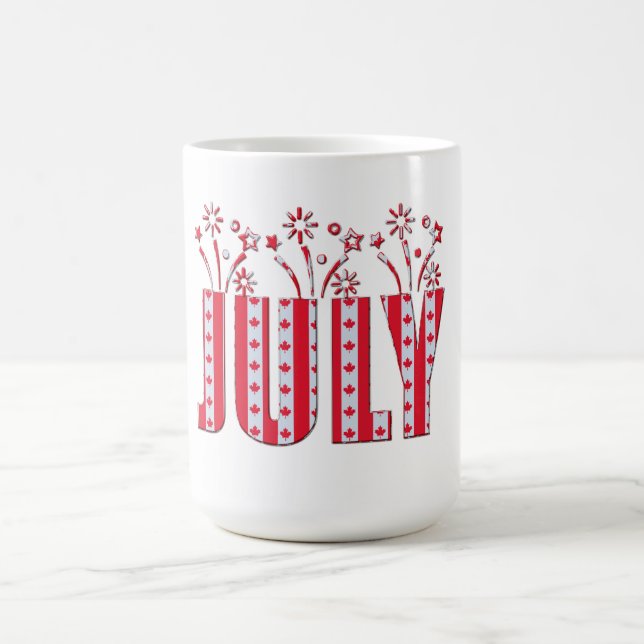 July Party Month Canadian Maple Leaf Flag Coffee Mug (Center)