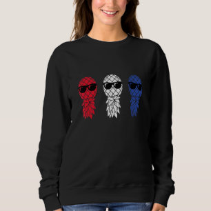 July Patriotic Red White Blue Upside Down Pineappl Sweatshirt