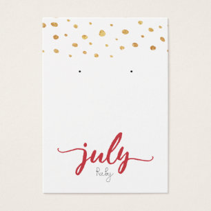 July Ruby Birthstone Earring Display Card