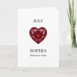 July Ruby Personalized Birthday Card