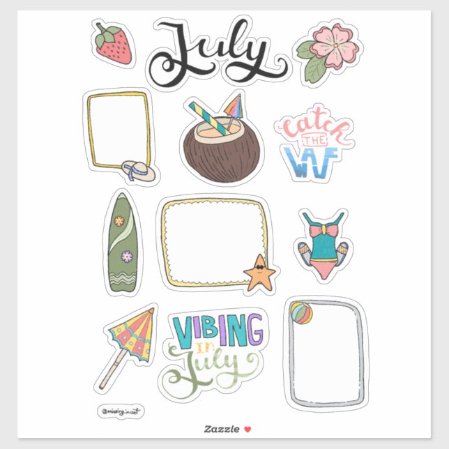 July Sticker Sheet – Fun in the Sun (Sheet)