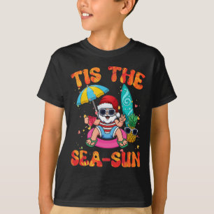 July Summer Lovers Beach Santa Tis The Sea-sun T-Shirt