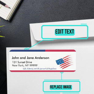 July Themed Personalised Address Label