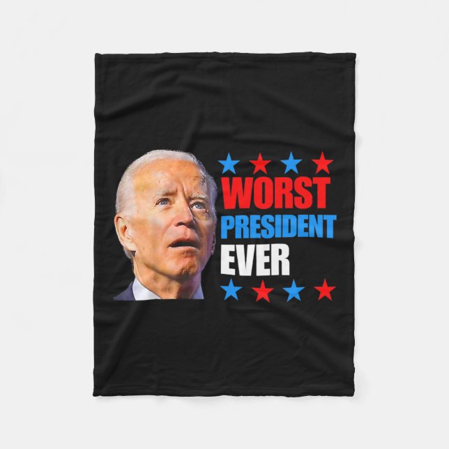July Trump 2024 Election Worst President Ever Joe  Fleece Blanket (Front)