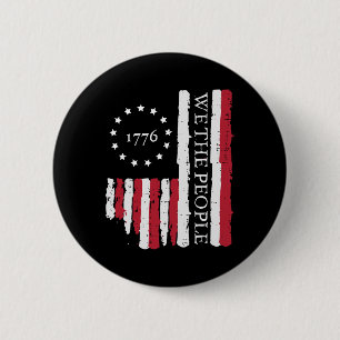 July We The People Us Flag 1776 Patriotic Men Wome 6 Cm Round Badge