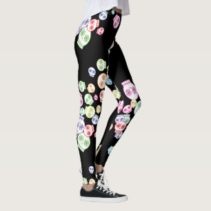 Jumble Of Colourful Skull Doodles Leggings