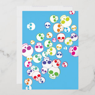 Jumble Of Colourful Skulls