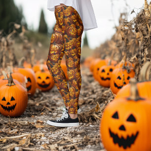 Jumble of Jack-o-Lanterns Leggings