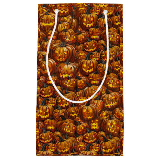 Jumble of Jack-o-Lanterns Small Gift Bag