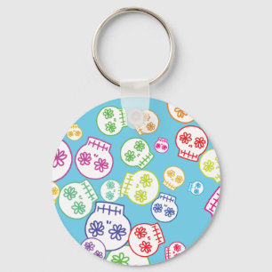 Jumble of Sugar Skulls Key Ring