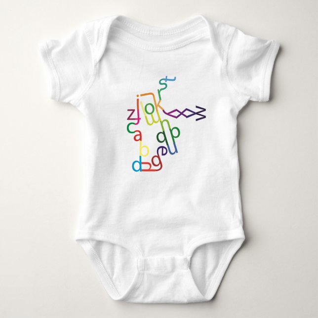 Jumbled Text (Lowercase) Baby Bodysuit (Front)