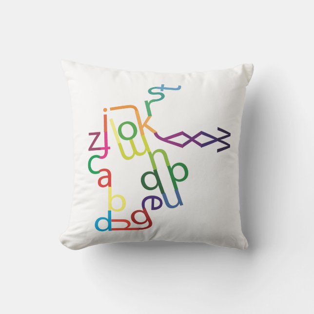 Jumbled Text (Lowercase) Cushion (Front)