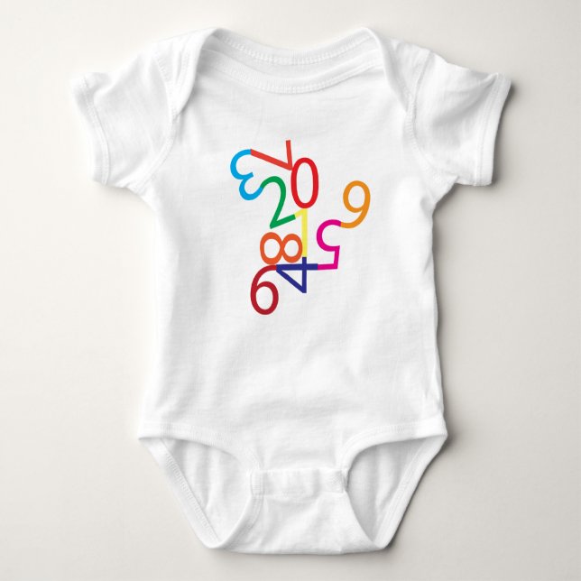 Jumbled Text (Numbers) Baby Bodysuit (Front)