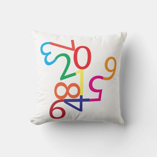 Jumbled Text (Numbers) Cushion (Front)