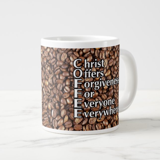 JUMBO 20 oz C.O.F.F.E.E. mug! Large Coffee Mug (Front Right)