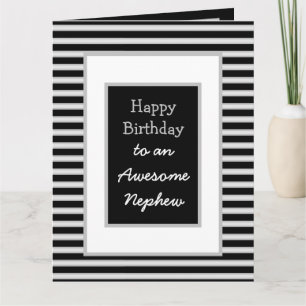 Jumbo Black Personalised Happy Birthday Nephew Card