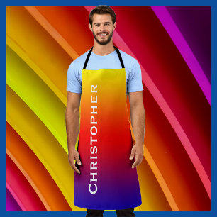 Jumbo Bold Name Rainbow or Choose Your Colour Apron