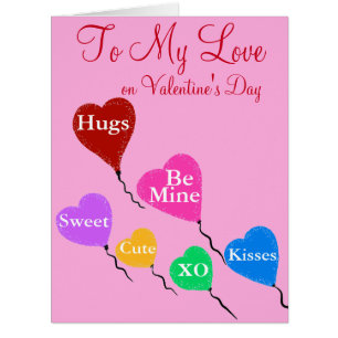 Jumbo Card Valentine's Day Hearts