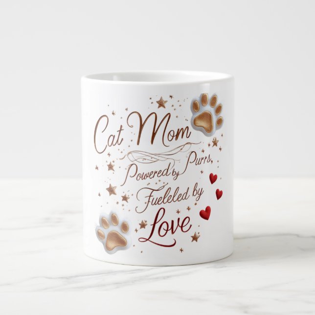 Jumbo Cat Mum Mug – Extra Love, Extra Purrs, Extra (Front)