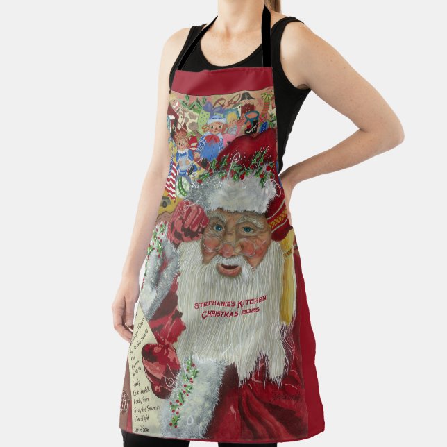 Jumbo Classic Santa Custom Name and Saying Apron (Insitu)
