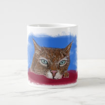 Jumbo cup with a cute cat motif