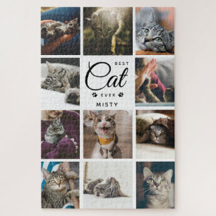Jumbo Custom Cat Pet Photo Collage Paw Jigsaw Puzzle