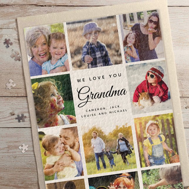 Jumbo Family Photo Collage Grandma WE LOVE YOU Jigsaw Puzzle (Creator Uploaded)