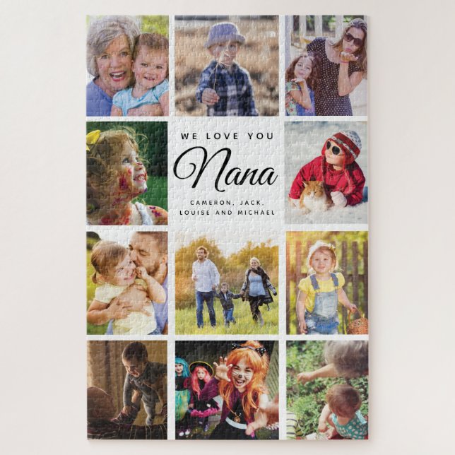 Jumbo Family Photo Collage Nana WE LOVE YOU Jigsaw Puzzle (Vertical)