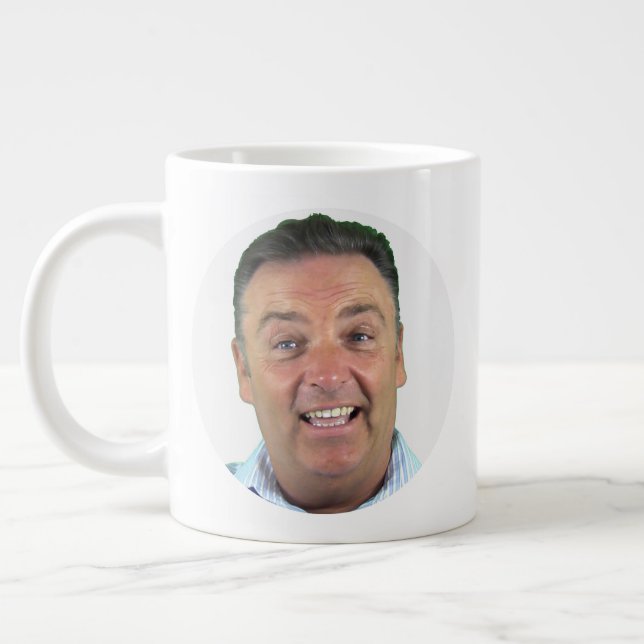 Jumbo Giant Photo Mug 20oz, Round Frame Custom Mug (Left)