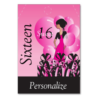 Jumbo Gift Tag - Sweet Sixteen Table Number