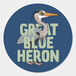 Jumbo Great Blue Heron Classic Round Sticker